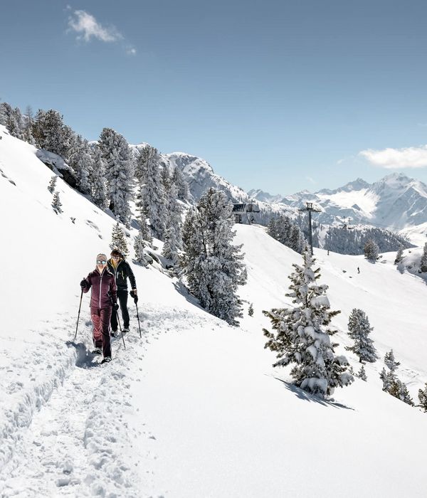 Pärchen beim Winterwandern in Hochoetz