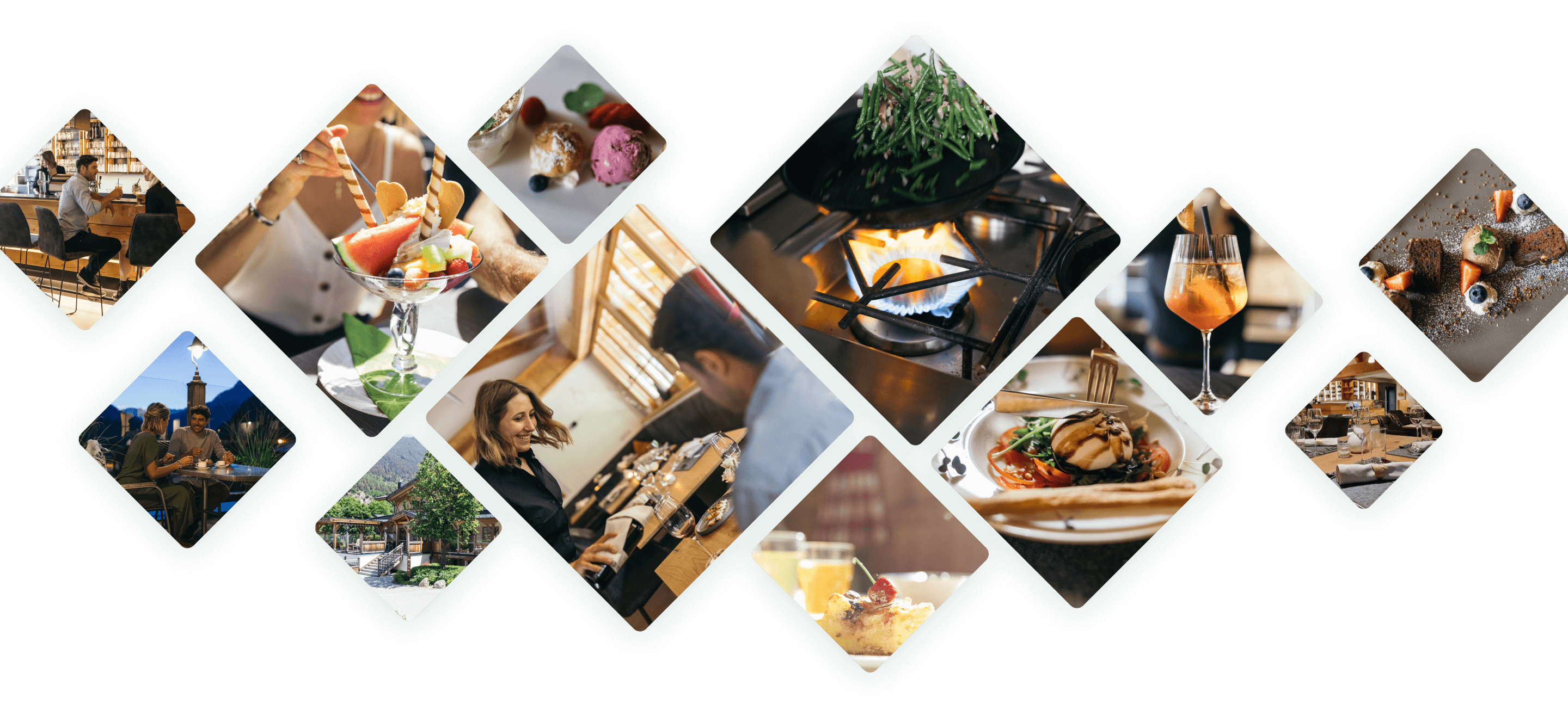 Impressionen-Collage aus dem kulinarischen Bereich des Feelfree Nature Resort